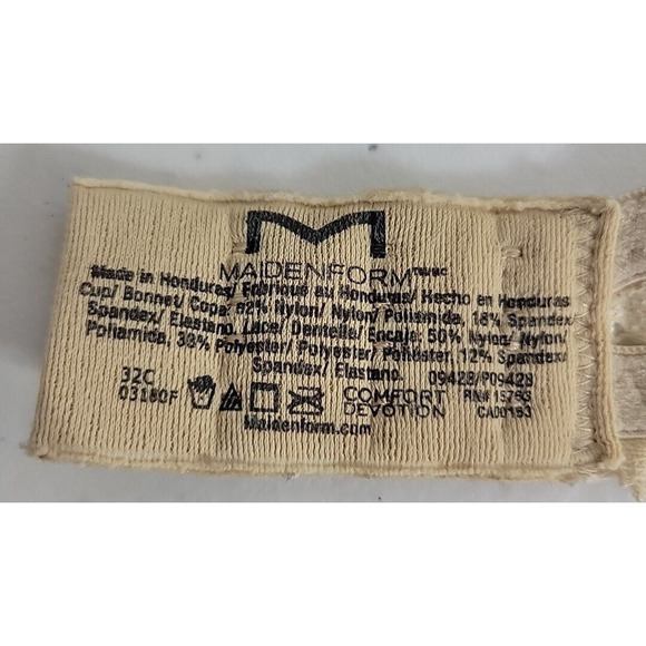 Maidenform Underwire T-Shirt Bra Size 32C Natural Boost Beige Demi Full Coverage - Picture 3 of 7